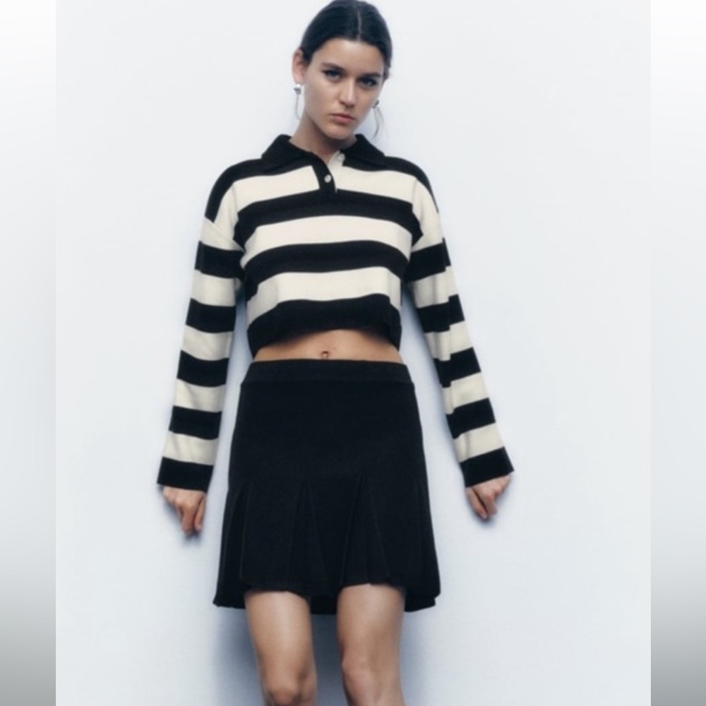 Zara Striped Cropped Sweater